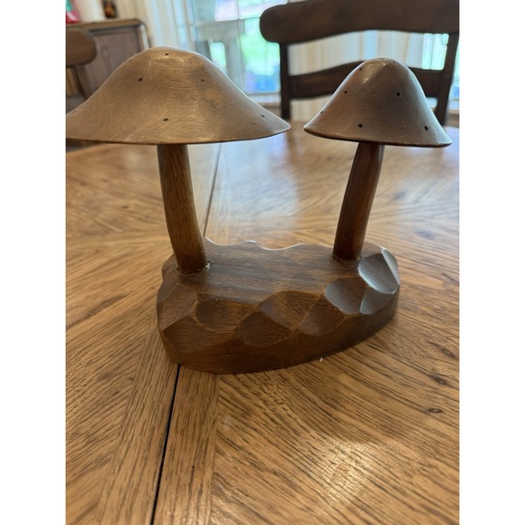 Other - Vintage Mid Century Modern Monkey Pod‎ Wood Mushroom Hors D'oeuvres Holder Decor